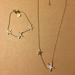 Gold Tone Michael Kors Necklace and Bracelet